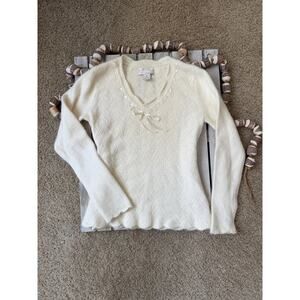 Vintage Lucy & Laurel Angora Blend Ribbon Scallop Sweater